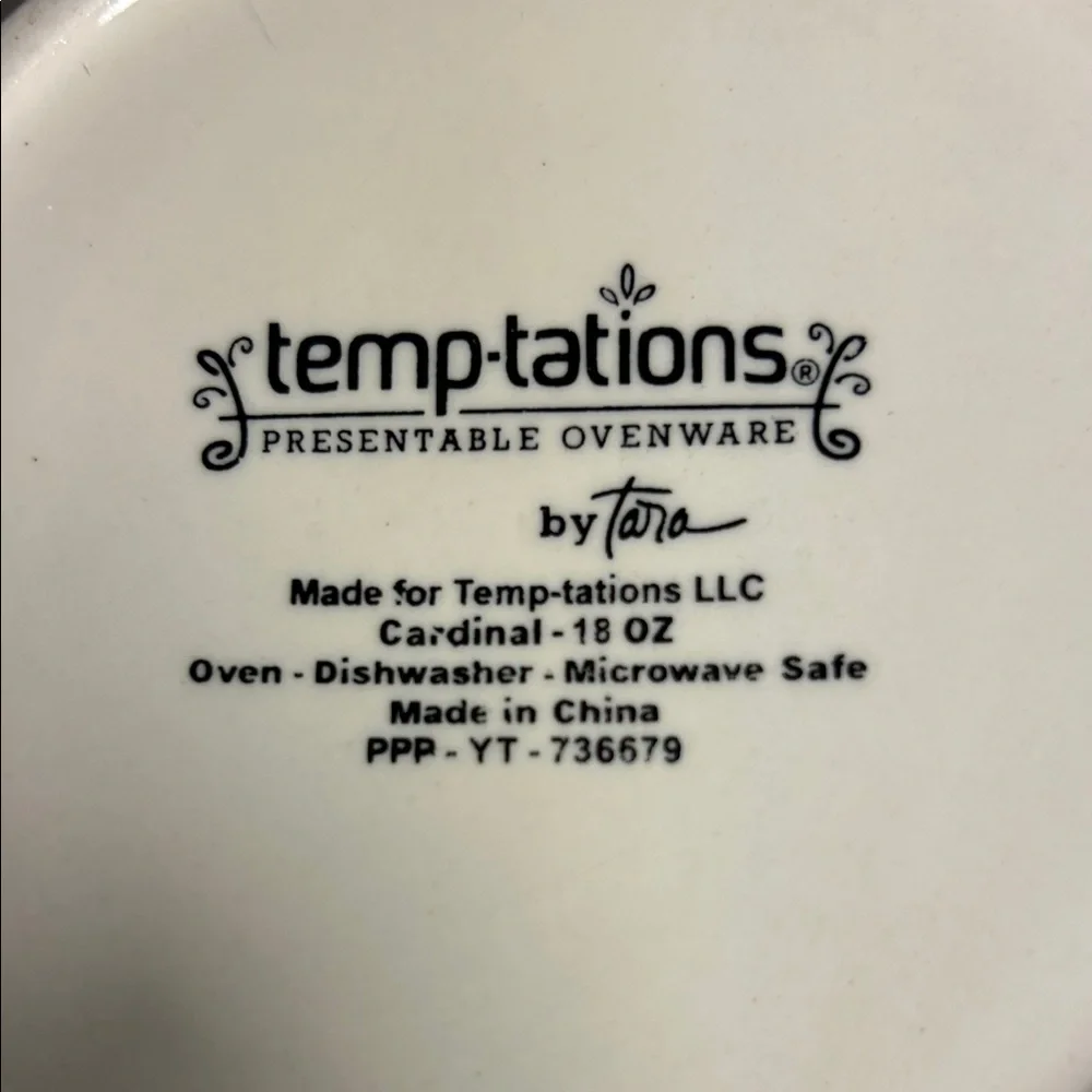 Temptations Ceramic Soup Bowl/Tureen w/ Cardinal Design Lid (up to 4 available)